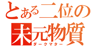 とある二位の未元物質（ダークマター）