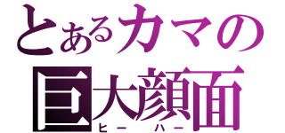 とあるカマの巨大顔面（ヒー　ハー）