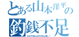 とある山本洋平の釣銭不足（なぜ千円札も五千円札も無い？）