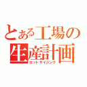 とある工場の生産計画（ロットサイジング）