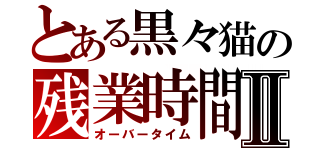 とある黒々猫の残業時間Ⅱ（オーバータイム）