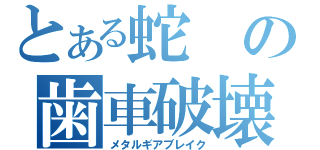 とある蛇の歯車破壊（メタルギアブレイク）