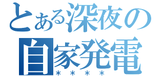 とある深夜の自家発電（＊＊＊＊）