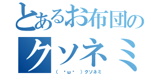 とあるお布団のクソネミ（（ ˇωˇ ）クソネミ）