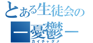 とある生徒会の－憂鬱－（カイチャダメ）