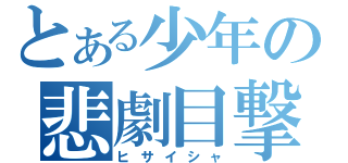 とある少年の悲劇目撃（ヒサイシャ）