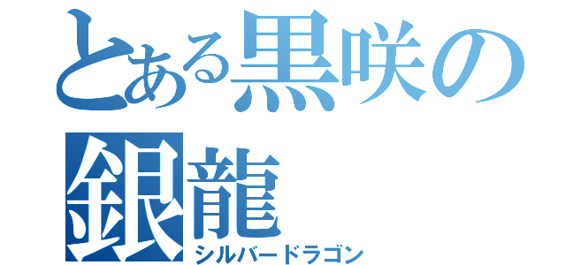 とある黒咲の銀龍（シルバードラゴン）