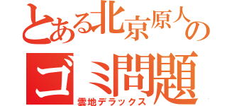 とある北京原人のゴミ問題（雲地デラックス）