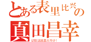 とある表里比兴の真田昌幸（记住这就是火牛计！）