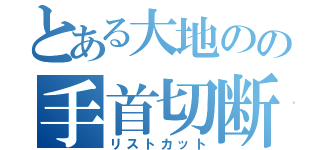 とある大地のの手首切断（リストカット）