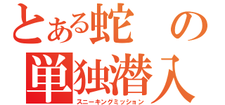 とある蛇の単独潜入（スニーキングミッション）