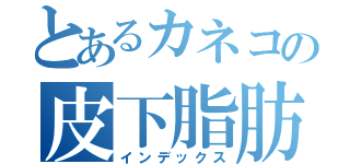 とあるカネコの皮下脂肪（インデックス）