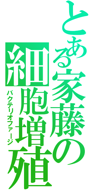 とある家藤の細胞増殖（バクテリオファージ）