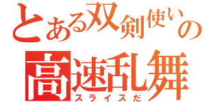 とある双剣使いの高速乱舞（スライスだ）