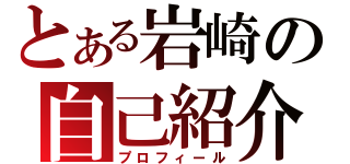 とある岩崎の自己紹介（プロフィール）