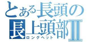 とある長頭の長上頭部Ⅱ（ロングヘット）