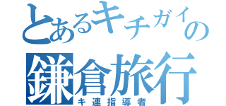 とあるキチガイの鎌倉旅行（キ連指導者）