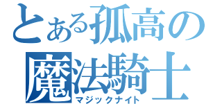 とある孤高の魔法騎士（マジックナイト）