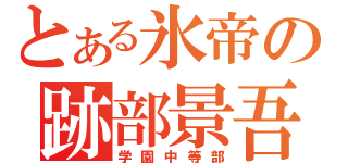 とある氷帝の跡部景吾（学園中等部）