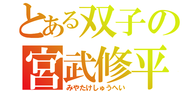 とある双子の宮武修平（みやたけしゅうへい）