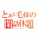 とある毛様の閑話休題（。。ゆった～り。。。また～り。。）