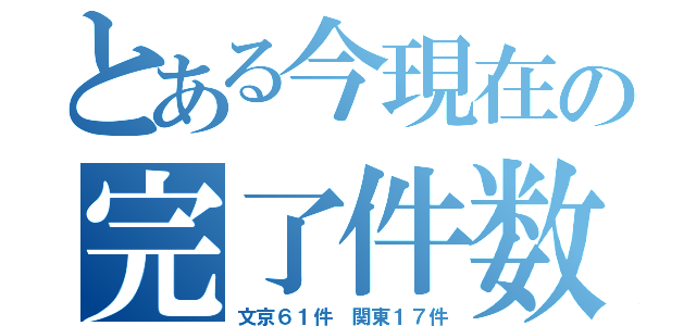 とある今現在の完了件数（文京６１件　関東１７件）