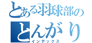 とある羽球部のとんがり君（インデックス）