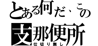 とある何だ、この支那便所（仕切り無し）