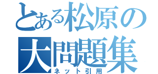 とある松原の大問題集（ネット引用）