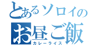 とあるソロイのお昼ご飯（カレーライス）