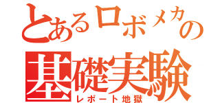 とあるロボメカの基礎実験（レポート地獄）