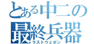 とある中二の最終兵器（ラストウェポン）