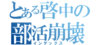 とある啓中の部活崩壊（インデックス）