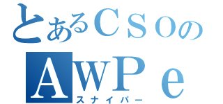 とあるＣＳＯのＡＷＰｅｒ（スナイパー）