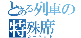 とある列車の特殊席（カーペット）