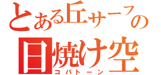 とある丘サーファーの日焼け空間（コパトーン）