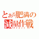 とある肥満の減量作戦（ダイエット）