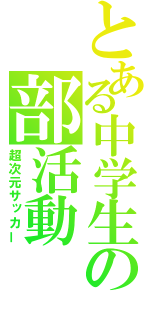 とある中学生の部活動（超次元サッカー）