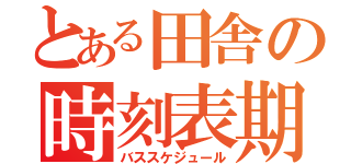 とある田舎の時刻表期（バススケジュール）