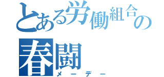 とある労働組合の春闘（メーデー）