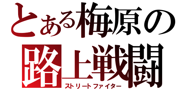 とある梅原の路上戦闘（ストリートファイター）