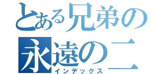 とある兄弟の永遠の二番手（インデックス）