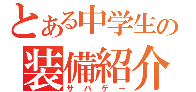 とある中学生の装備紹介（サバゲー）