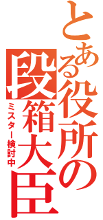 とある役所の段箱大臣（ミスター検討中）