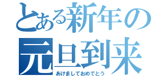 とある新年の元旦到来（あけましておめでとう）