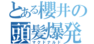 とある櫻井の頭髪爆発（マクドナルド）