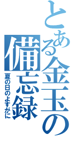 とある金玉の備忘録（夏の日のよすがに）