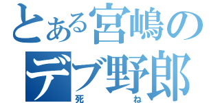 とある宮嶋のデブ野郎（死ね）