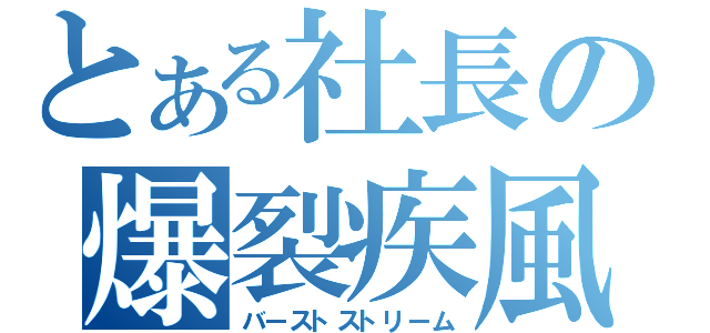 とある社長の爆裂疾風弾（バーストストリーム）