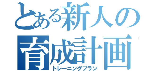 とある新人の育成計画（トレーニングプラン）